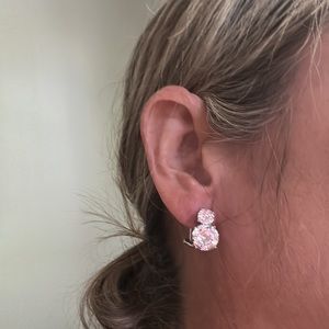 2 for $30 Cubic Zirconia Clip-on Earrings 2pr Lot